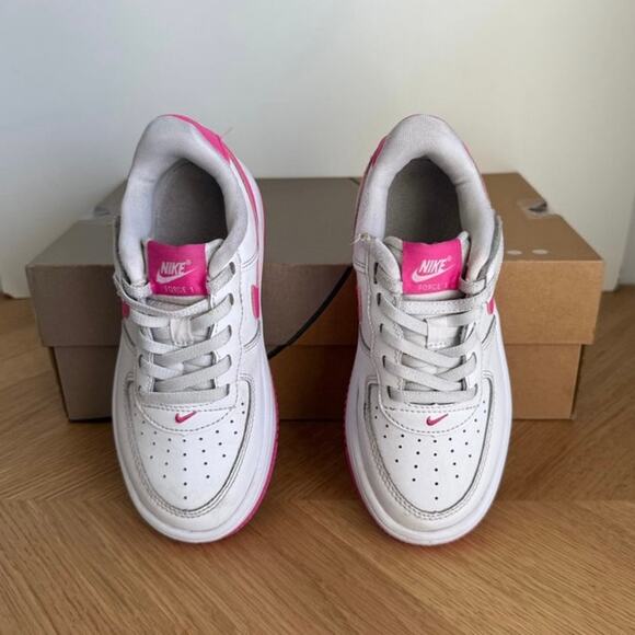 Nike Air Force 1 Low Easyon Pink/White Kids Sneakers - SZ 12.5 C - Picture 2 of 12